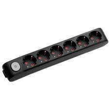 Viko Multi-Let Altılı Grup Priz Anahtarlı Topraklı Klemens Ups Siyah (Çocuk Korumalı) 90139600