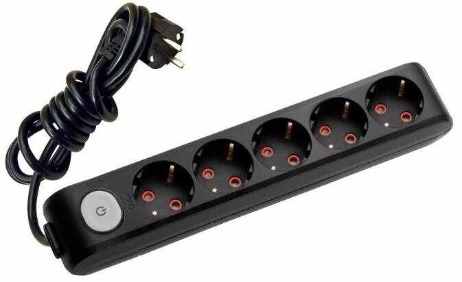 Viko Multi-Let Beşli Grup Priz Anahtar Topraklı 5 Metre Siyah (Çocuk Korumalı) 90137505