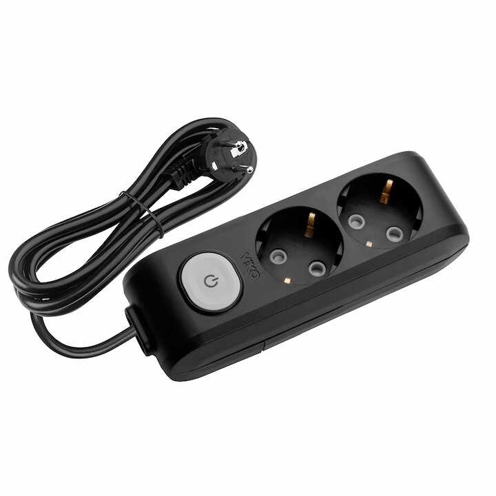 Viko Multi-Let İkili Grup Priz Anahtarlı Topraklı 5 Metre Siyah (Çocuk Korumalı) 90137205