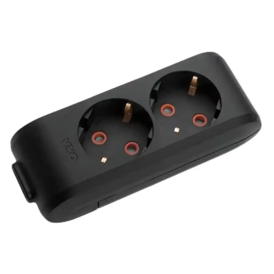 Viko Multi-Let İkili Grup Priz Topraklı Klemensli Siyah (Çocuk Korumalı) 90133200