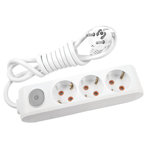 Viko Multi-Let Üçlü Grup Priz Anahtarlı Topraklı 3 Metre Beyaz (Çocuk Korumalı) 90117303