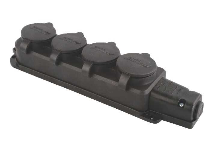 Mutlusan Kauçuk 4'Lü Grup Priz 1x16 A. Topraklı - Monofaze 010 083 500294