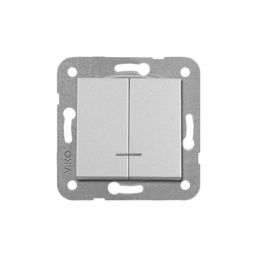 Artline Novella/Trenda Metalik Beyaz Işık Komütatör Düğme (Mekanizma Hariç)