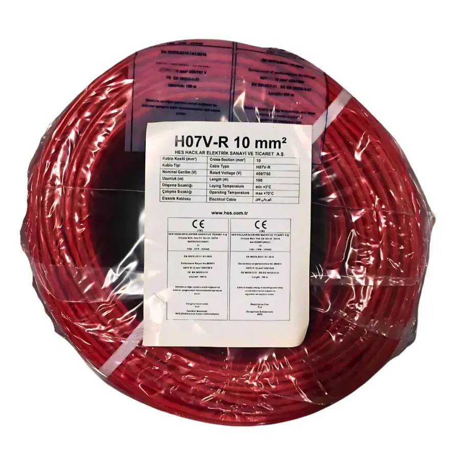 Hes Nya Kablo 10 mm² Kırmızı ( H07v-R )