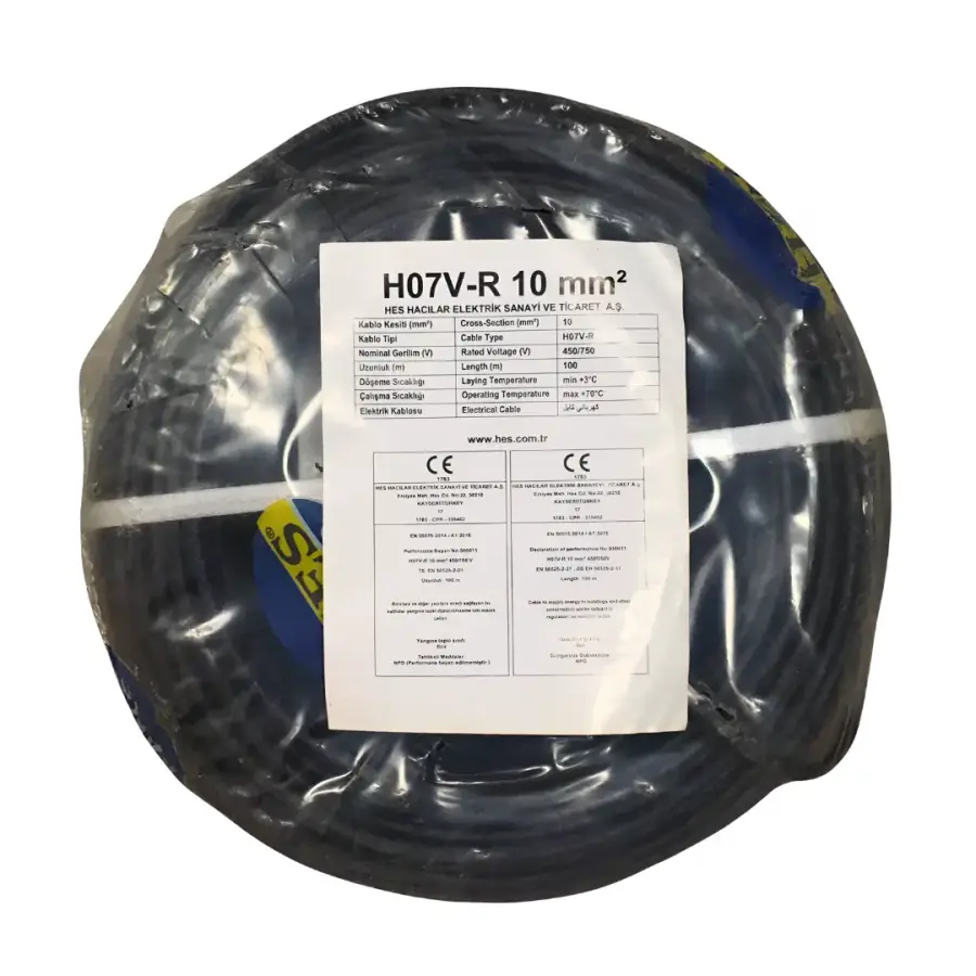 Hes Nya Kablo 10 mm² Siyah ( H07v-R )