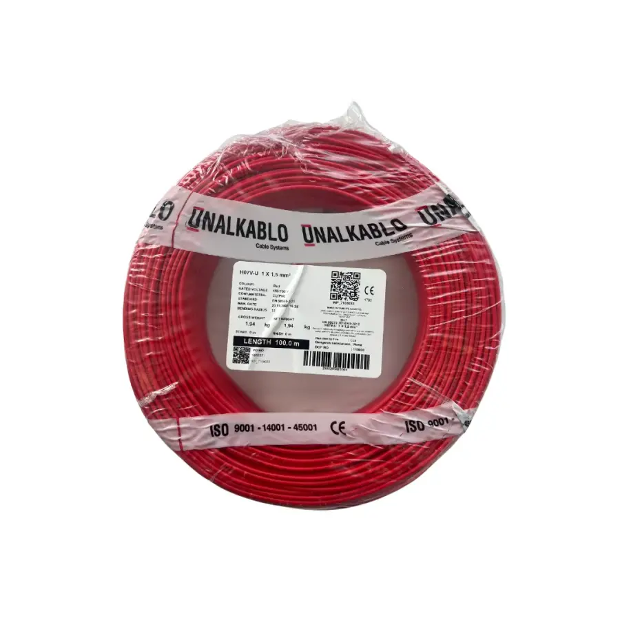 Ünal Nya Kablo 1,5 mm² Kırmızı ( H07V-U )
