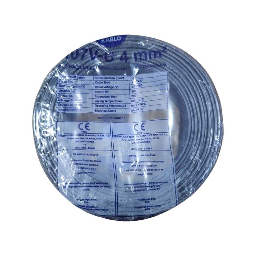 Hes Nya Kablo 4 mm² Siyah ( H07v-U )