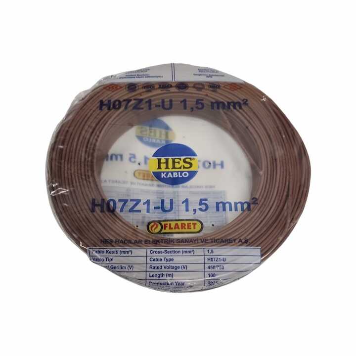 Hes Nya Kablo 1,5 Mm Kahverengi (H07z1-U) Halojen Free