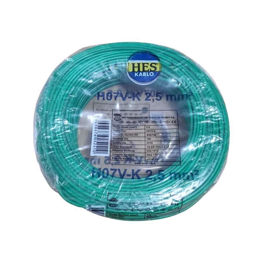 Hes Nyaf Kablo 2,5 mm² Yeşil ( H07v-K )