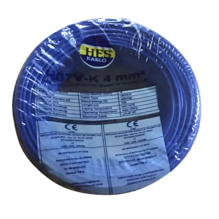 Hes Nyaf Kablo 4 mm² Mavi ( H07v-K )