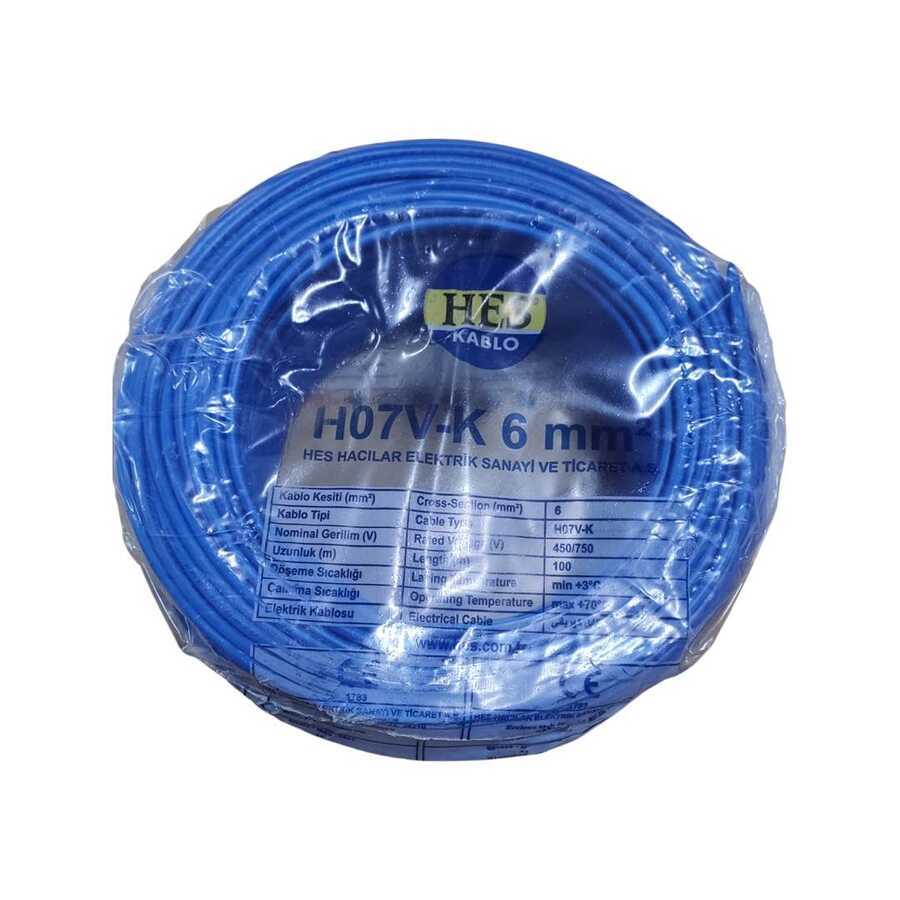 Hes Nyaf Kablo 6 mm² Mavi ( H07v-K )