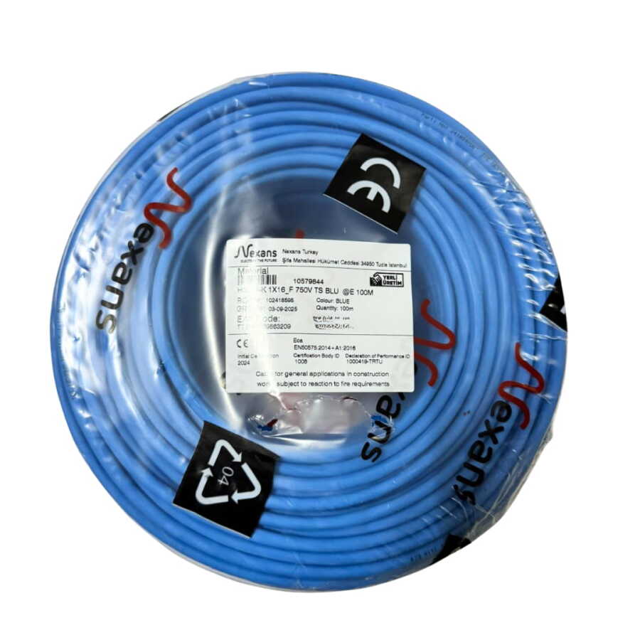 Nexans NYAF Kablo 16 mm² Mavi (H07Z1-K) Halogen Free 100'lük