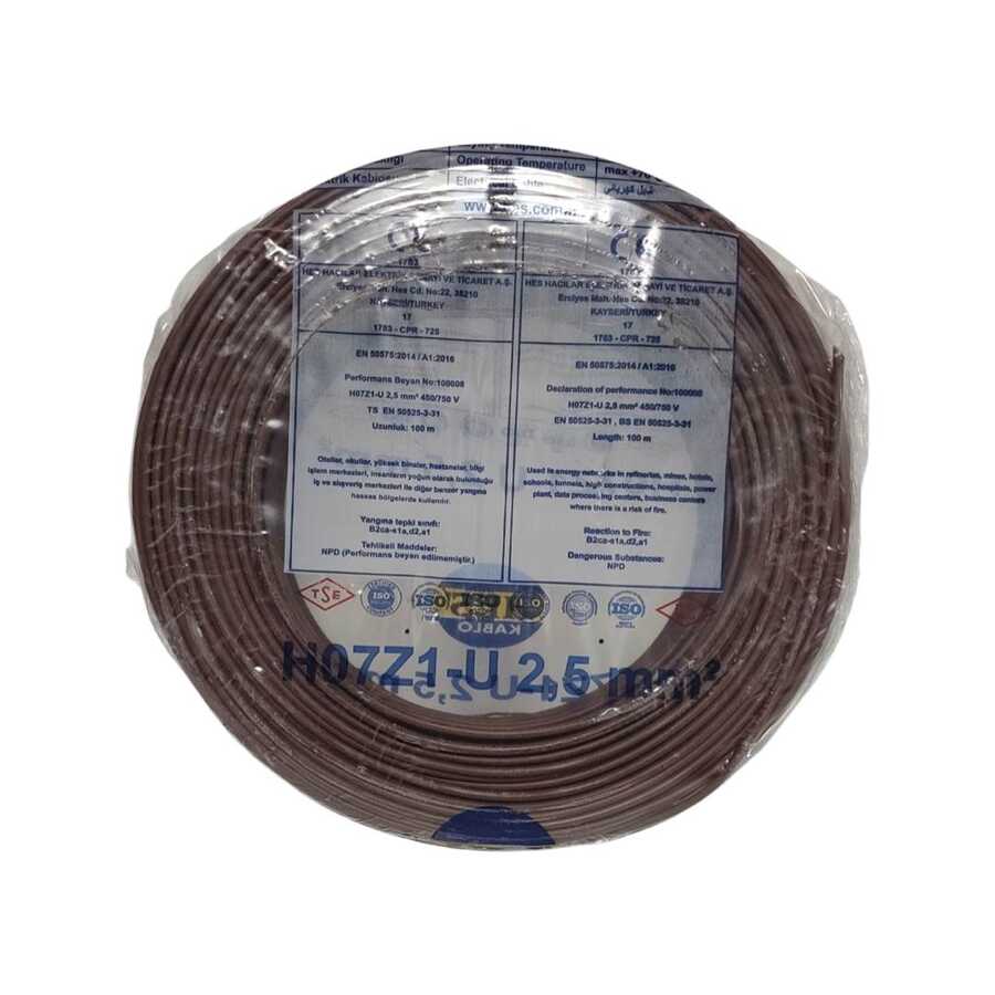Hes Nyaf Kablo 2,5 Mm Kahverengi (H07z1-K) Halojen Free