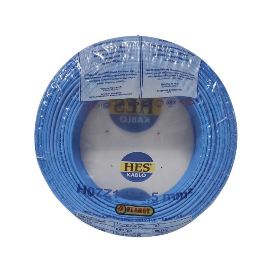 Hes Nyaf Kablo 2,5 Mm Mavi (H07z1-K) Halojen Free