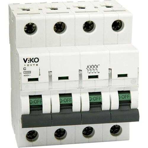 Viko - 10VTB-4C50N 4x50A 4,5kA C Tipi Otomatik Sigorta