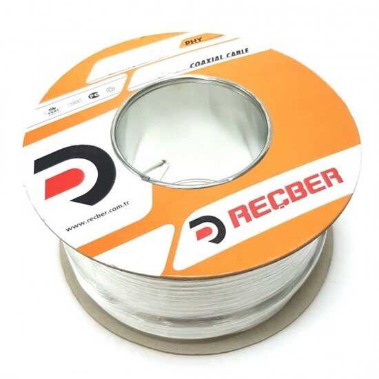Reçber RG6 U6 PHY-PVC Cu/Cu Anten Kablosu Eca Beyaz