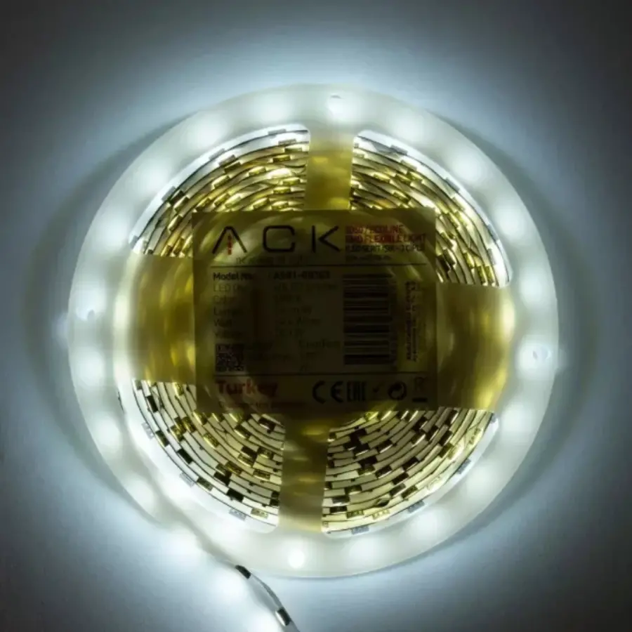 ACK AS01-00803 12W/mt 12V 60 Ledli Şerit Led 6500K Beyaz Işık