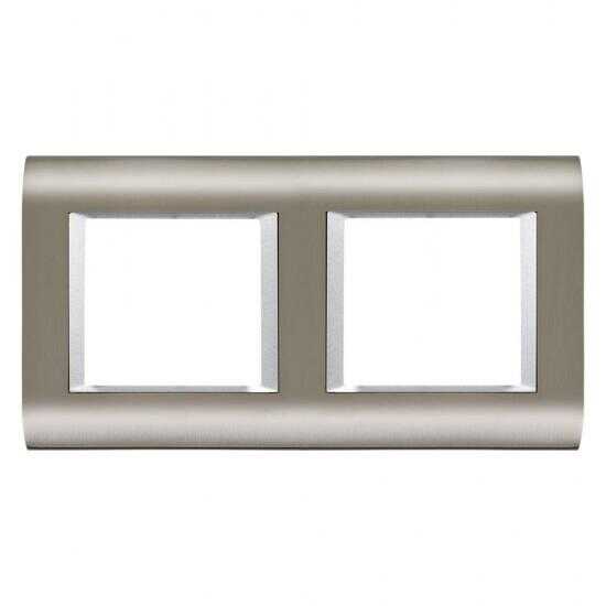 Viko Panasonic Thea Sistema Inox + Metalik Beyaz 2X2M Çerçeve