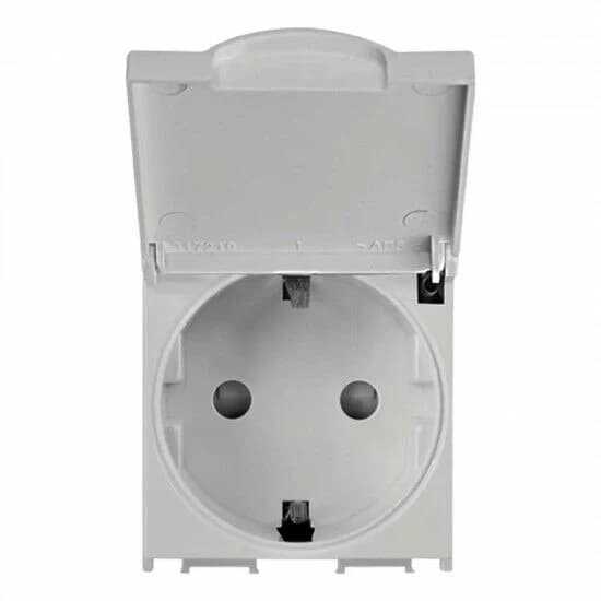 Viko Panasonic Modüler Met Beyaz Kapaklı Topraklı Priz ÇK A+Düğme/Kapak (Çerçeve Hariç)