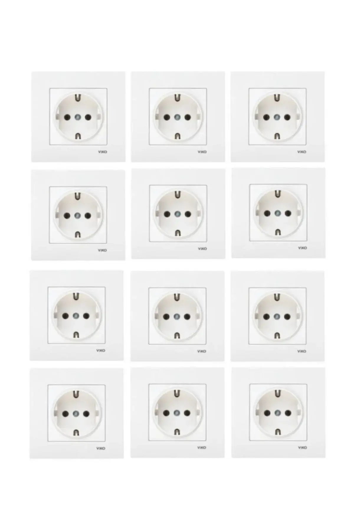 Viko Karre 12'li Beyaz Topraklı Priz Çerçeve Dahil 90967008-12