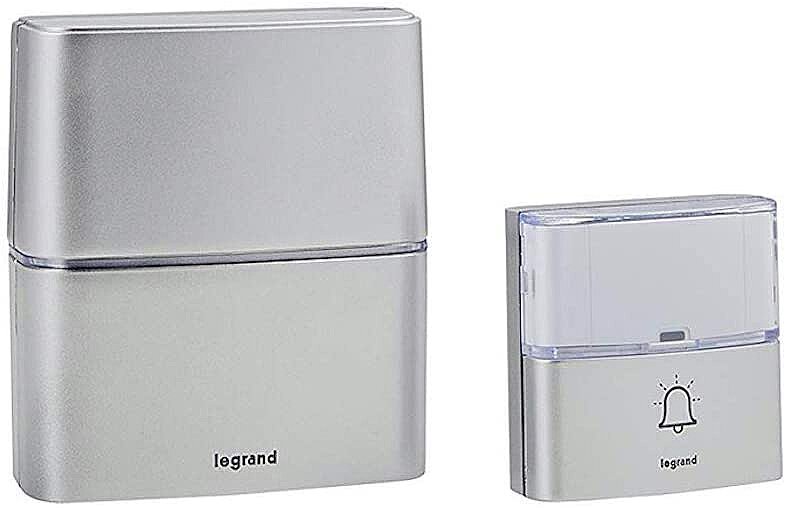 Legrand 094271 Serenity Kablosuz Kapı Zili, 200 m Menzil Alüminyum